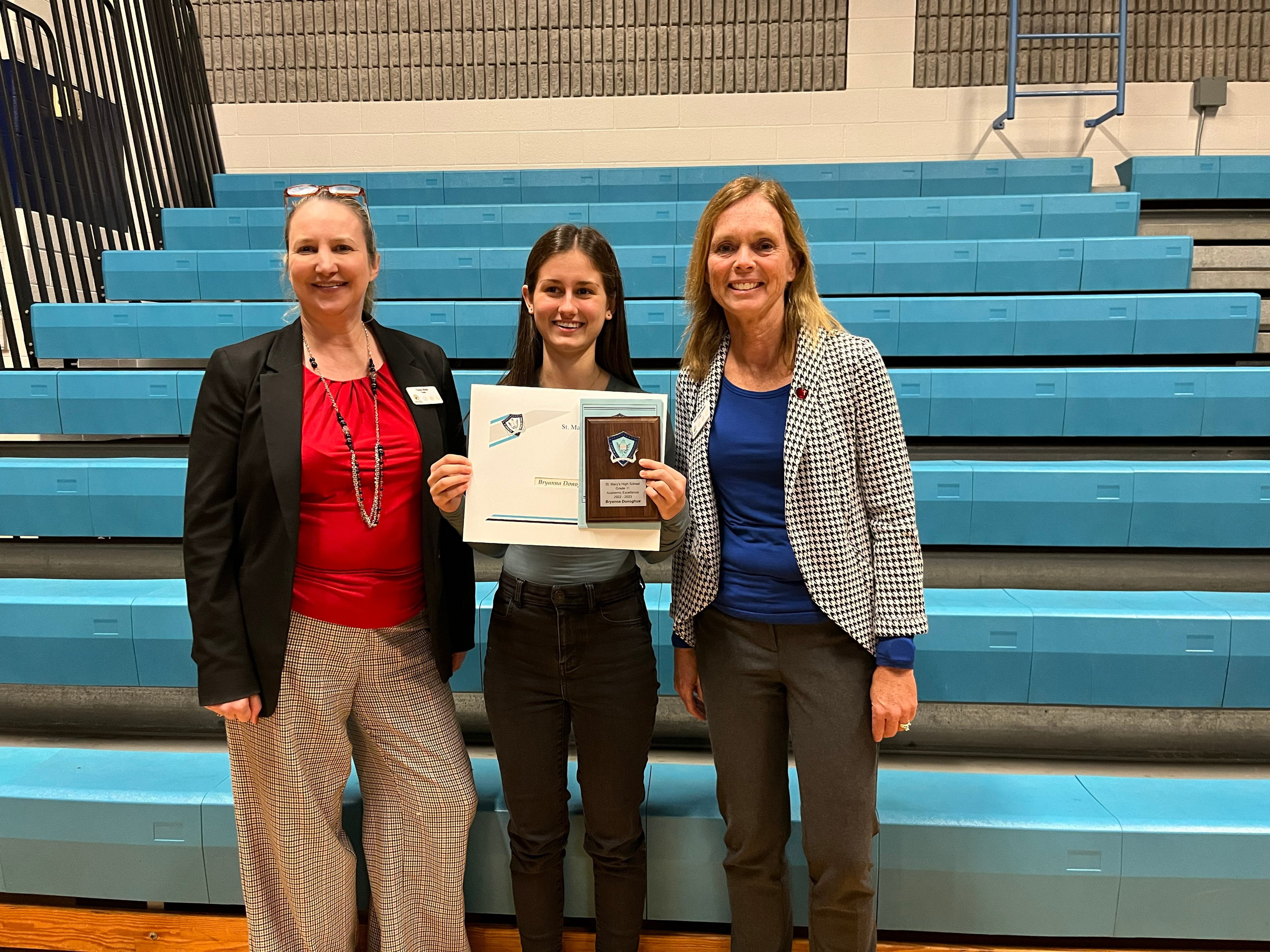 Award ceremony at school gymnasium